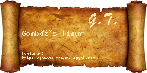 Gombás Timur névjegykártya
