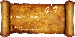 Gombás Timur névjegykártya